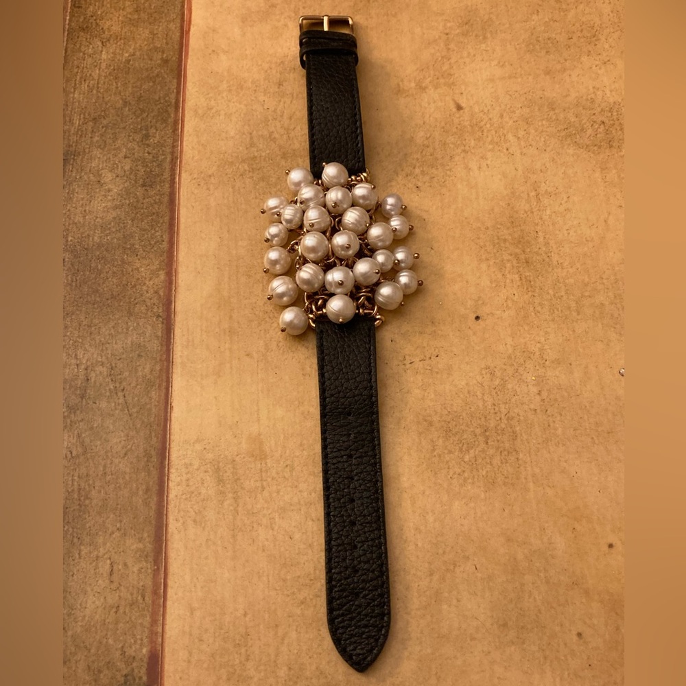 Honora Pearl Fun & Flirty Dangles on Black Leather Strap Bracelet